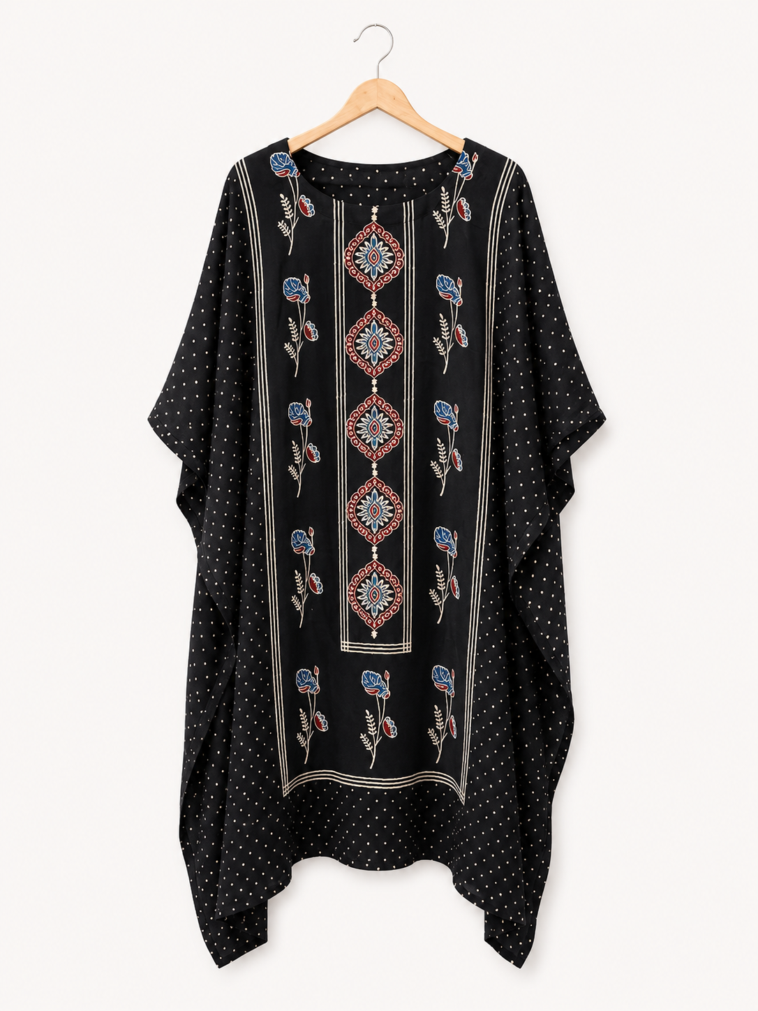 Shab modal silk kaftan, alternate view