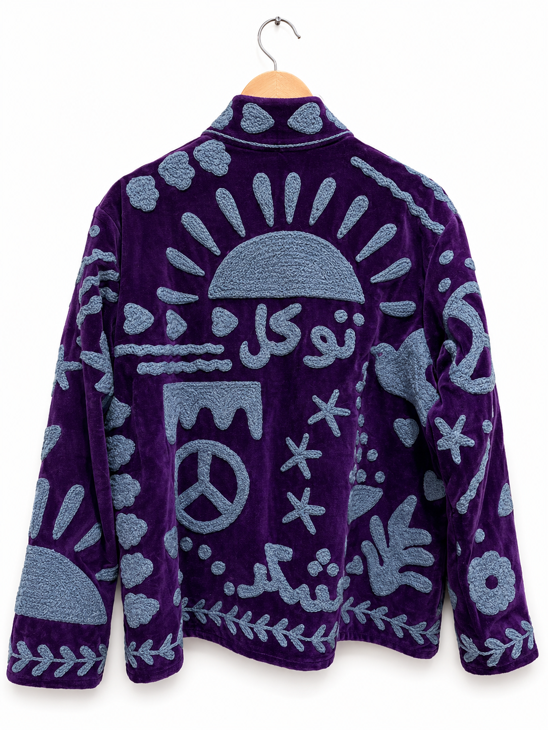 Purple Blue Folk Art Suzani Velvet Jacket