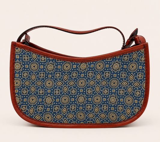 Blue Ajrakh Boat Bag