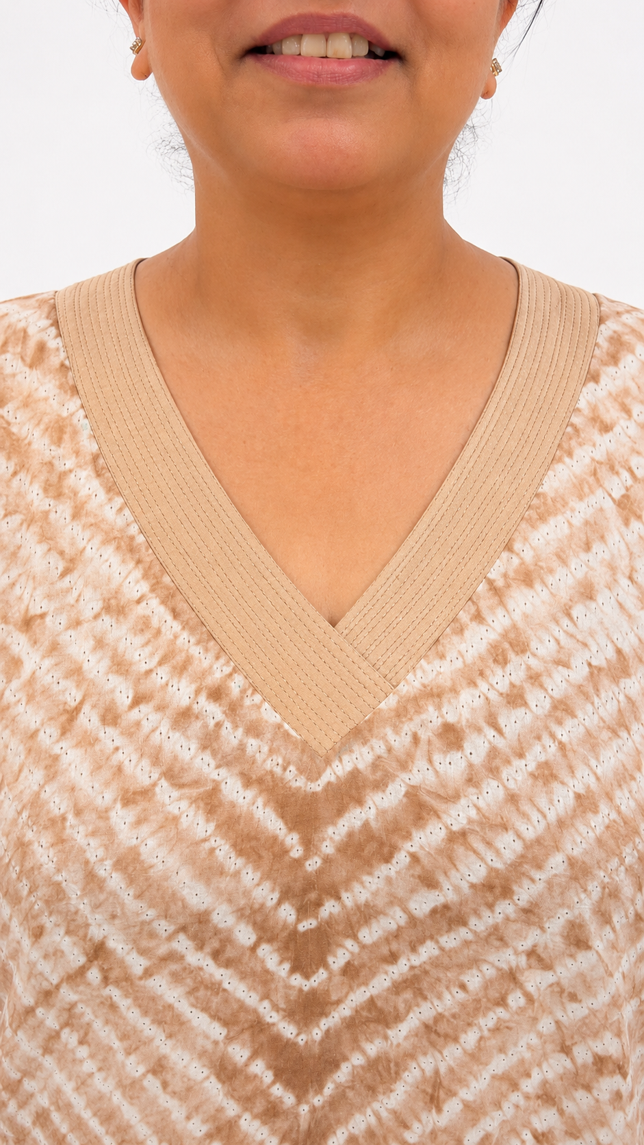 Beige Brown Ombré Chevron Kaftan