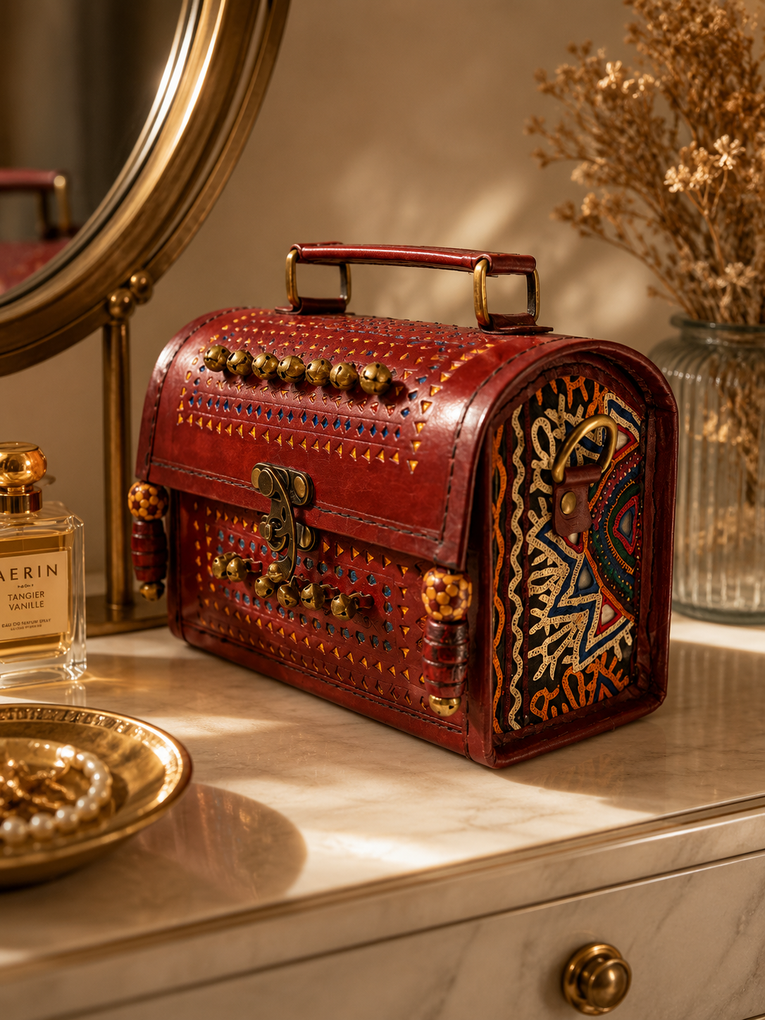 The Ruby Trunk Bag with Banjara Embroidery