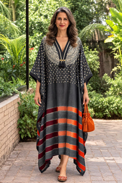 Smoky Charcoal Royale Kaftan