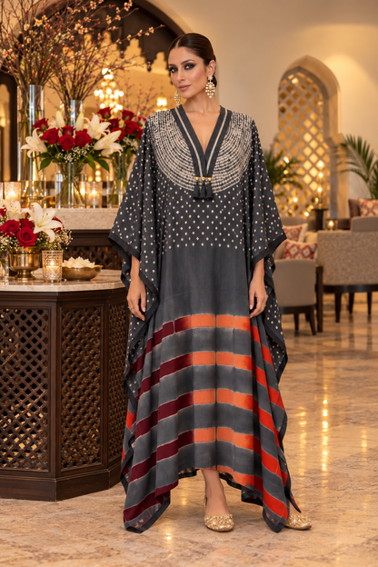 Smoky Charcoal Royale Kaftan