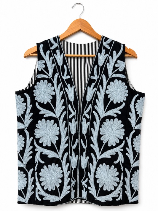 Black & Gray Floral Suzani Jacket