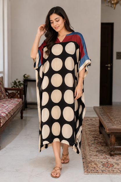 Chandni modal silk kaftan, alternate view