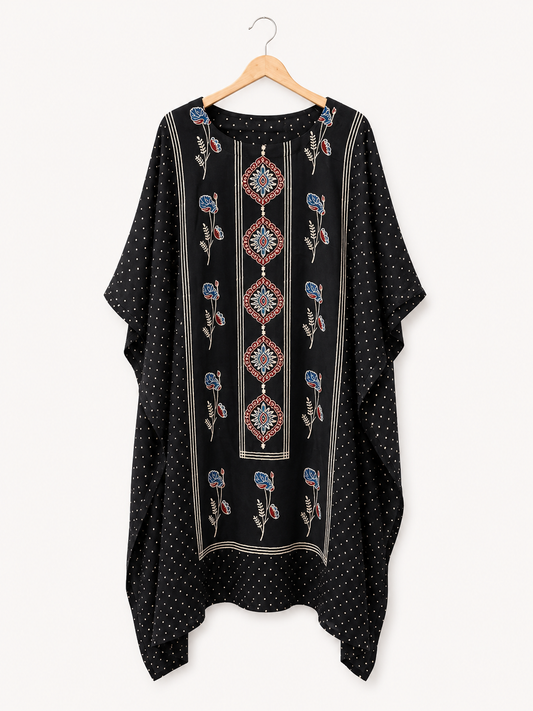 Shab modal silk kaftan, alternate view