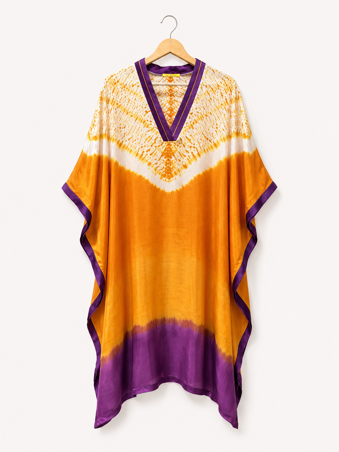 Rose Shibori modal silk kaftan, alternate view