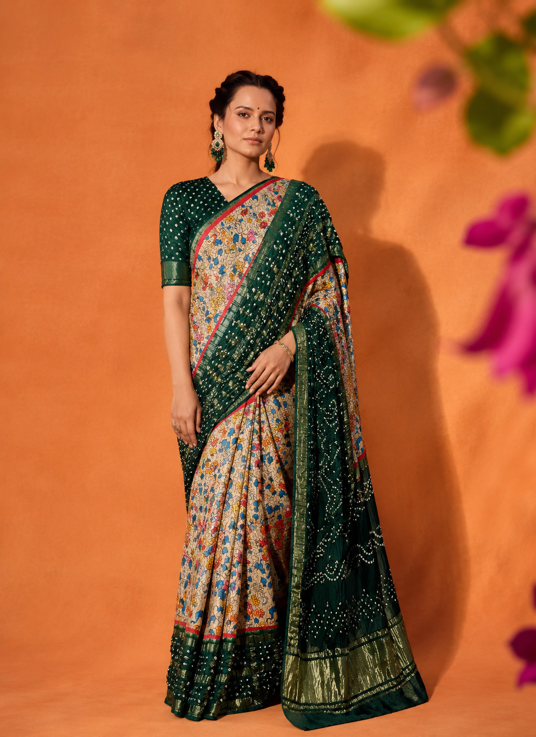 Chameli Bandhej Modal Silk Saree