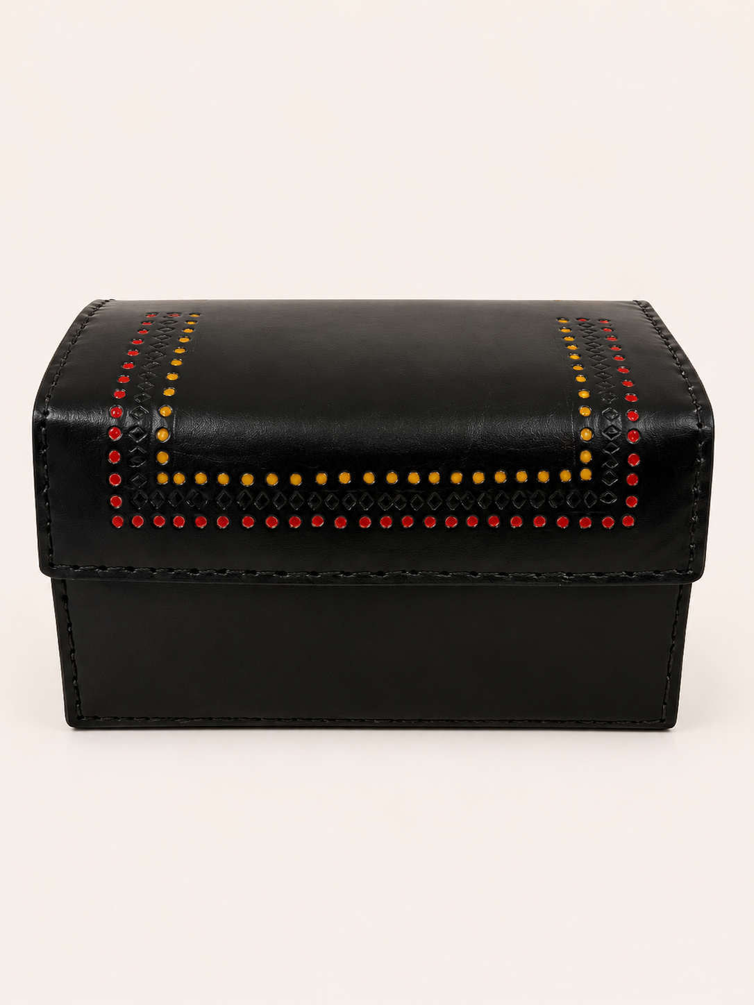 Black Leather Trunk Bag