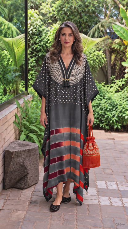Smoky Charcoal Royale Kaftan