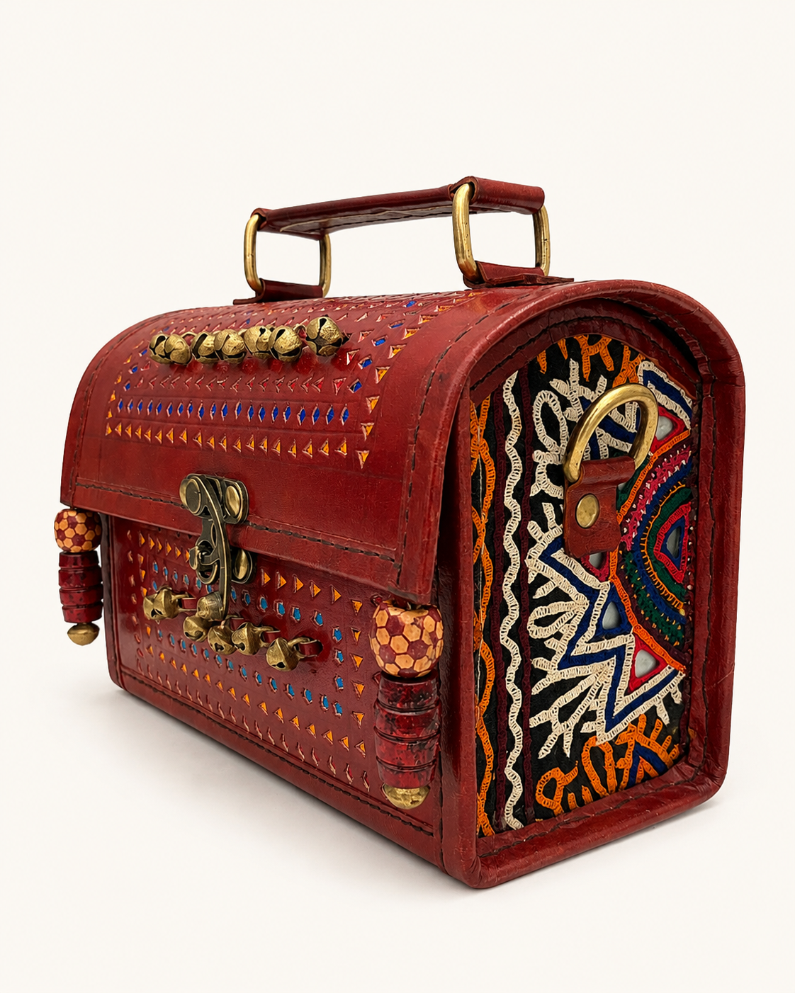 The Ruby Trunk Bag with Banjara Embroidery